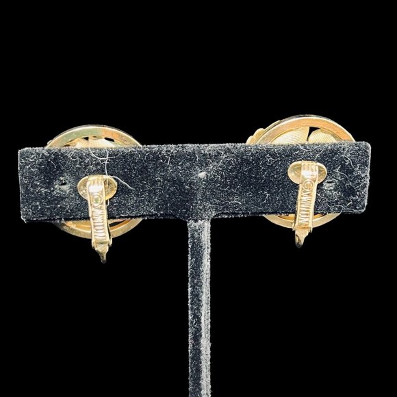 Sarah Coventry Gold Tone W/Semi Precious Stones Brooch & Clip On Earrings (4603) - Picture 8 of 9